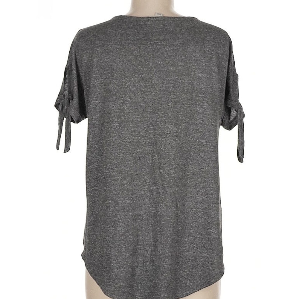 A New Day Gray Tie Front Short Sleeve T-Shirt
